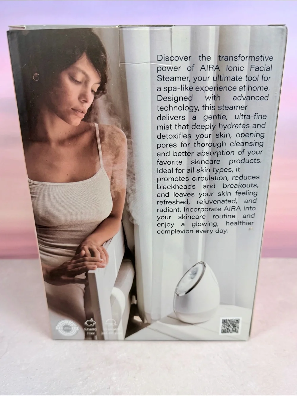 Vanity Planet Aira Ionic Facial Steamer — Pink and White